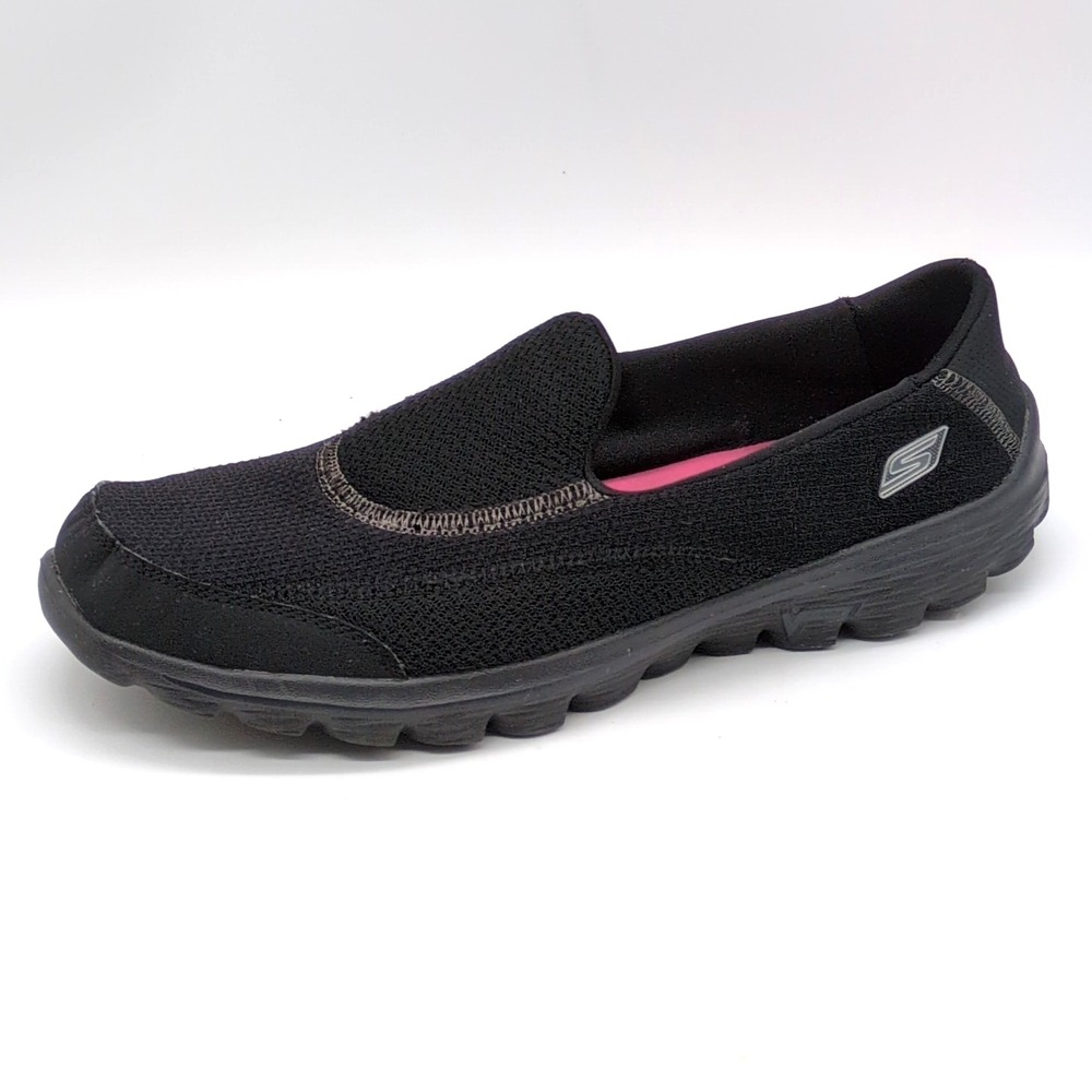 Skechers Shoes Womens Go Walk Black 10 Loafer Sneakers Stretch Comfort 13590